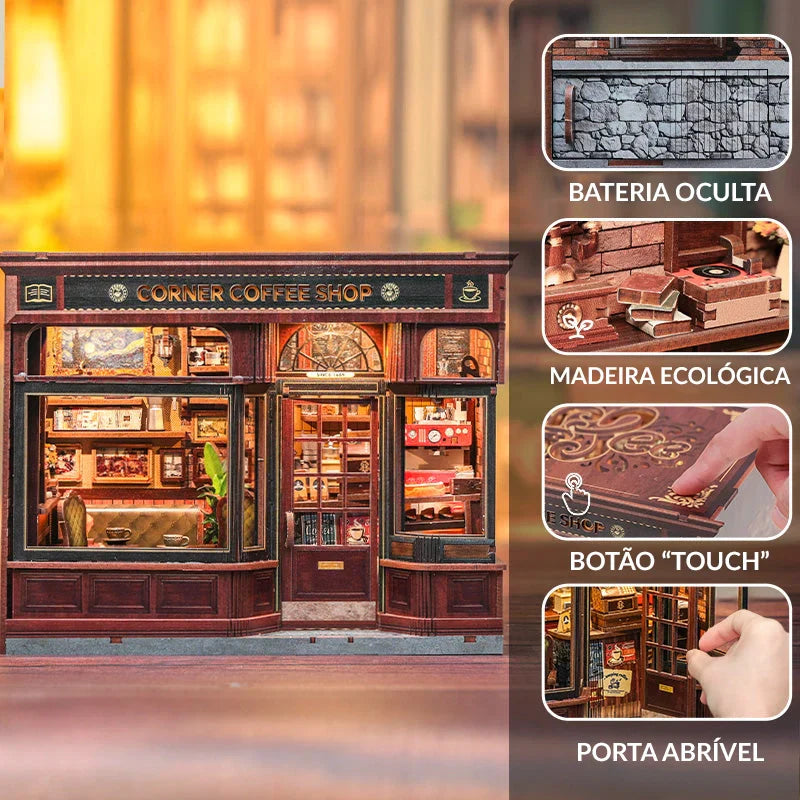 Cafeteria de Esquina Casa Miniatura DIY