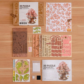 Casa na Árvore de Cerejeiras Quebra-cabeça 3D