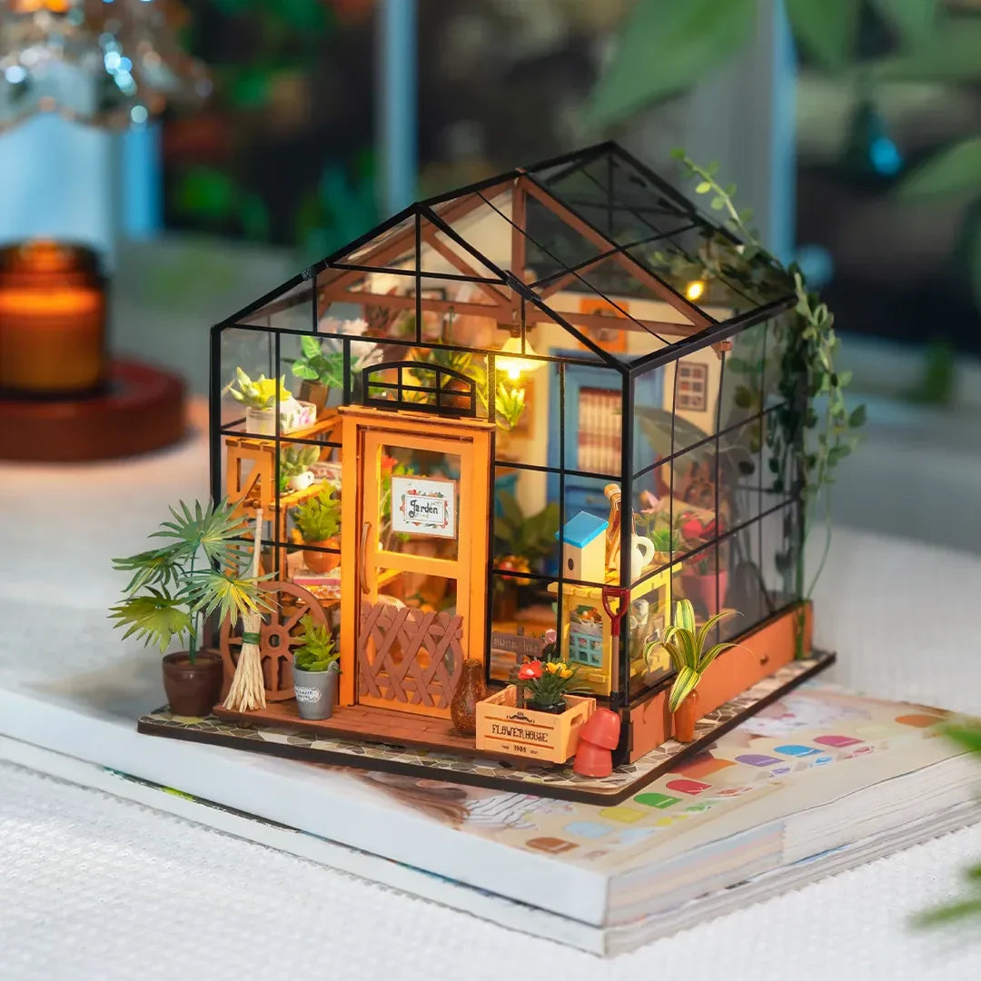 Casa de Flores Charmosa Casa Miniatura DIY