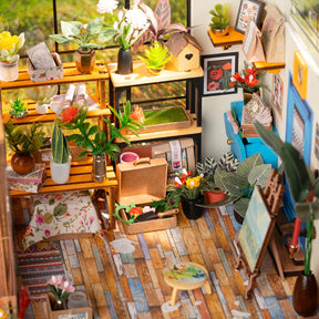 Casa de Flores Charmosa Casa Miniatura DIY