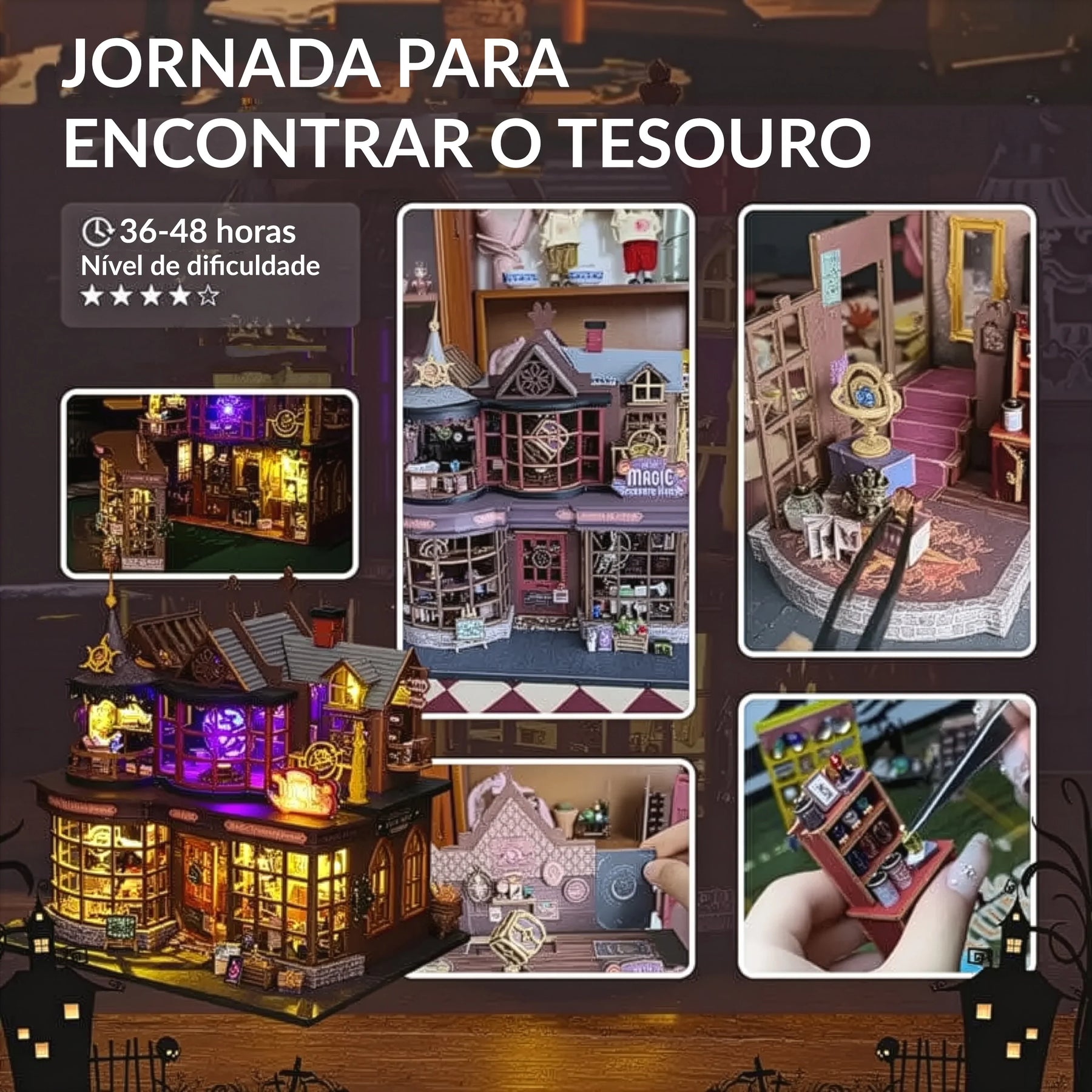 Casa Mágica do Tesouro Casa Miniatura DIY