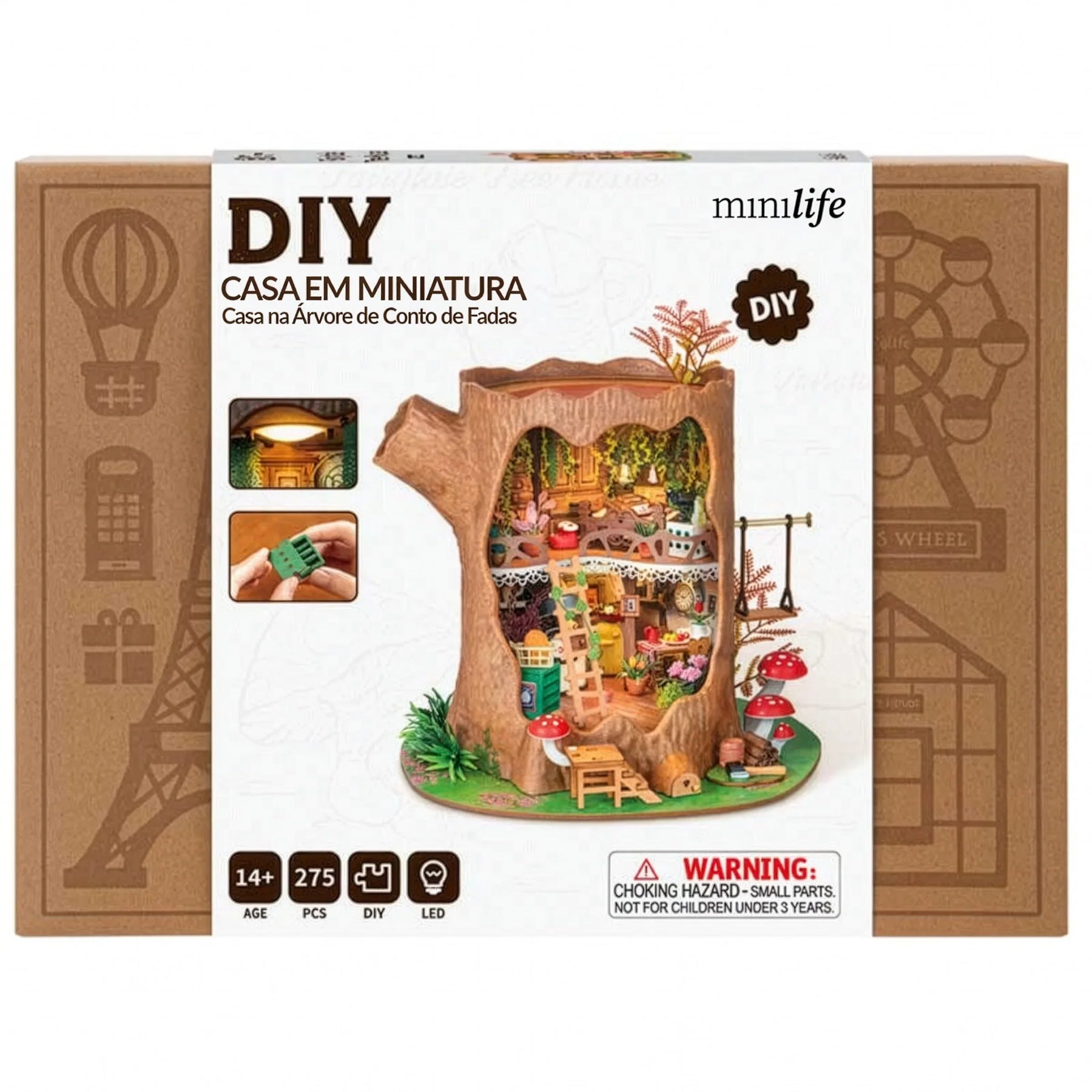 Casa na Árvore de Conto de Fadas Casa Miniatura DIY