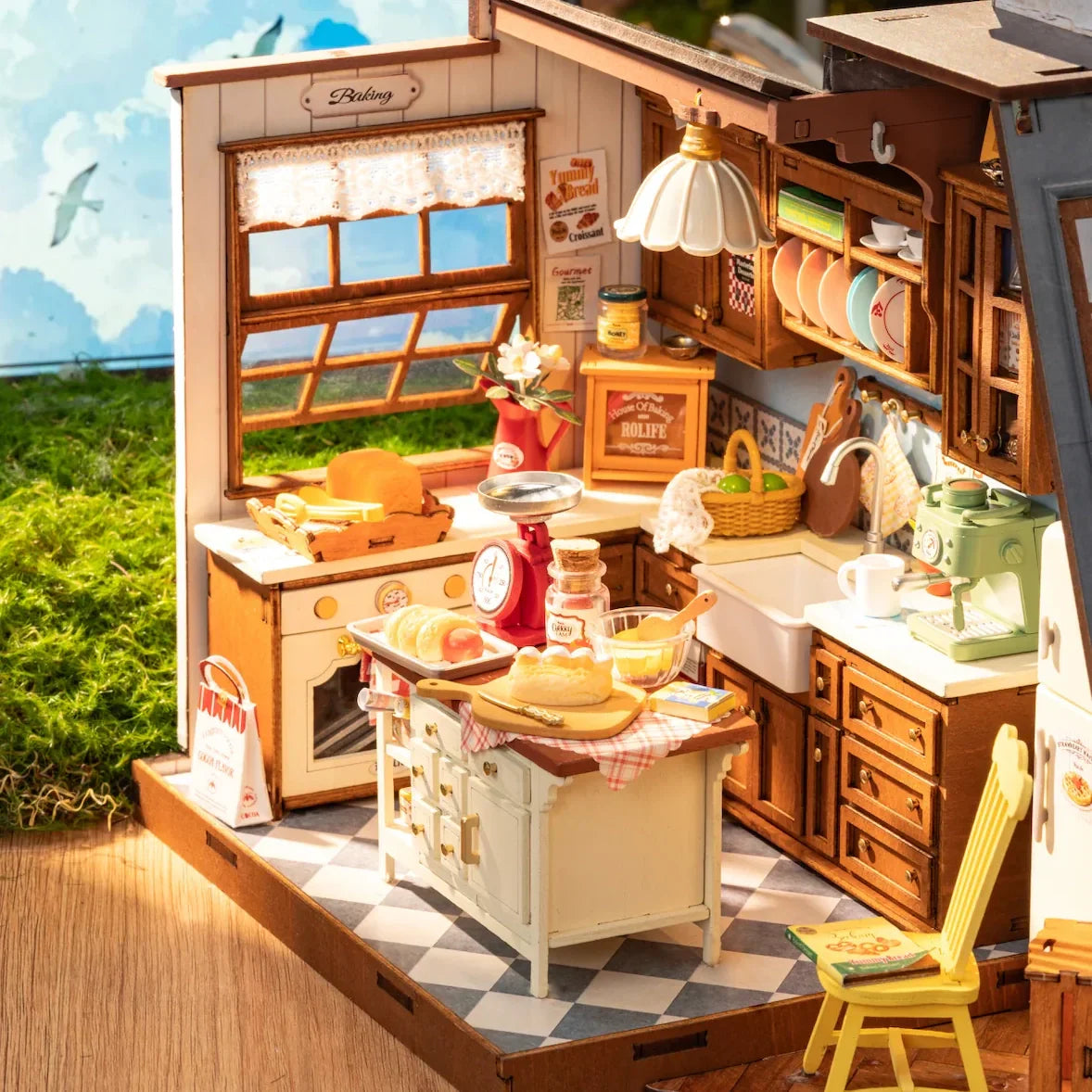 Cozinha Vintage Casa Miniatura DIY