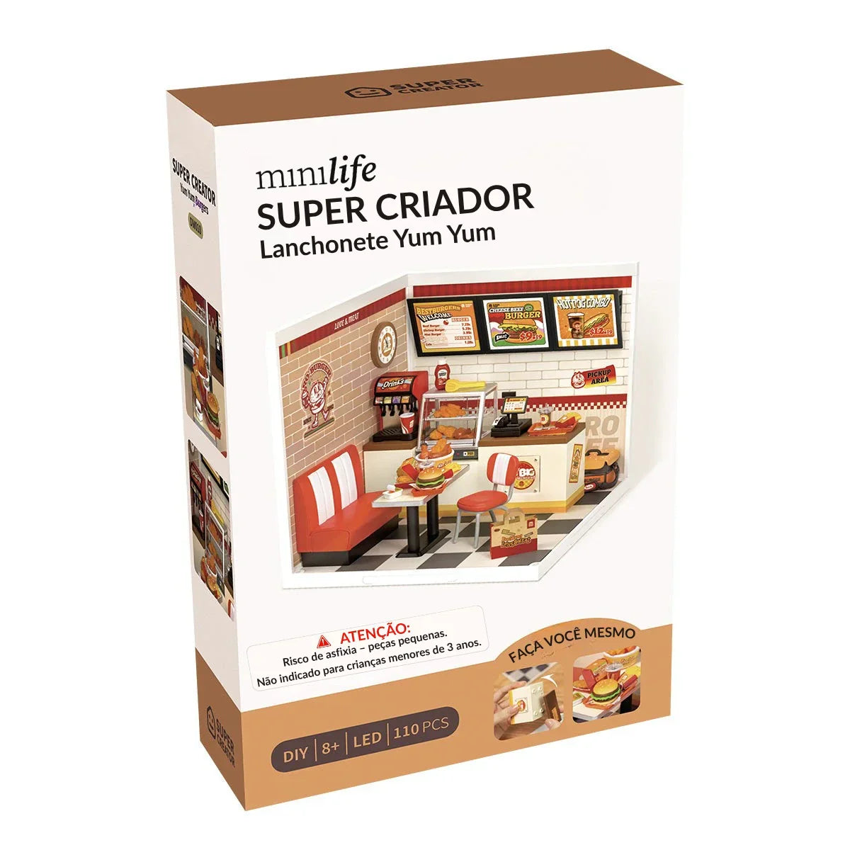 Lanchonete Yum Yum Burgers Casa Miniatura DIY