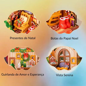 Natal Encantado - Lareira Natalina Casa Miniatura DIY