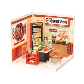 Restaurante Panda Hot Pot Casa Miniatura DIY