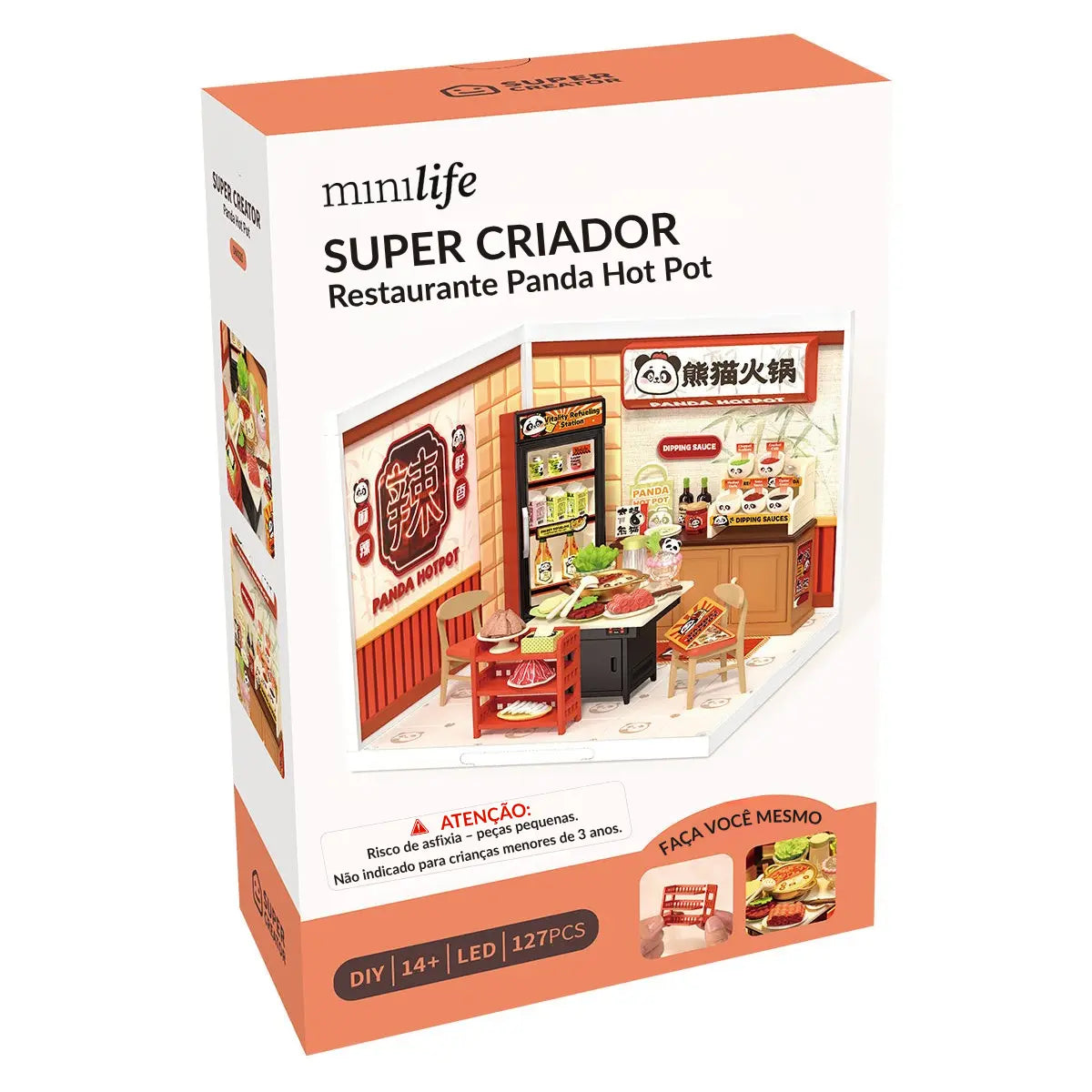 Restaurante Panda Hot Pot Casa Miniatura DIY