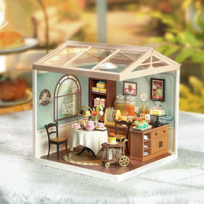 Salão de Chá Encantador Casa Miniatura DIY