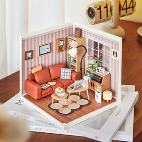 Sala de Estar Aconchegante Casa Miniatura DIY