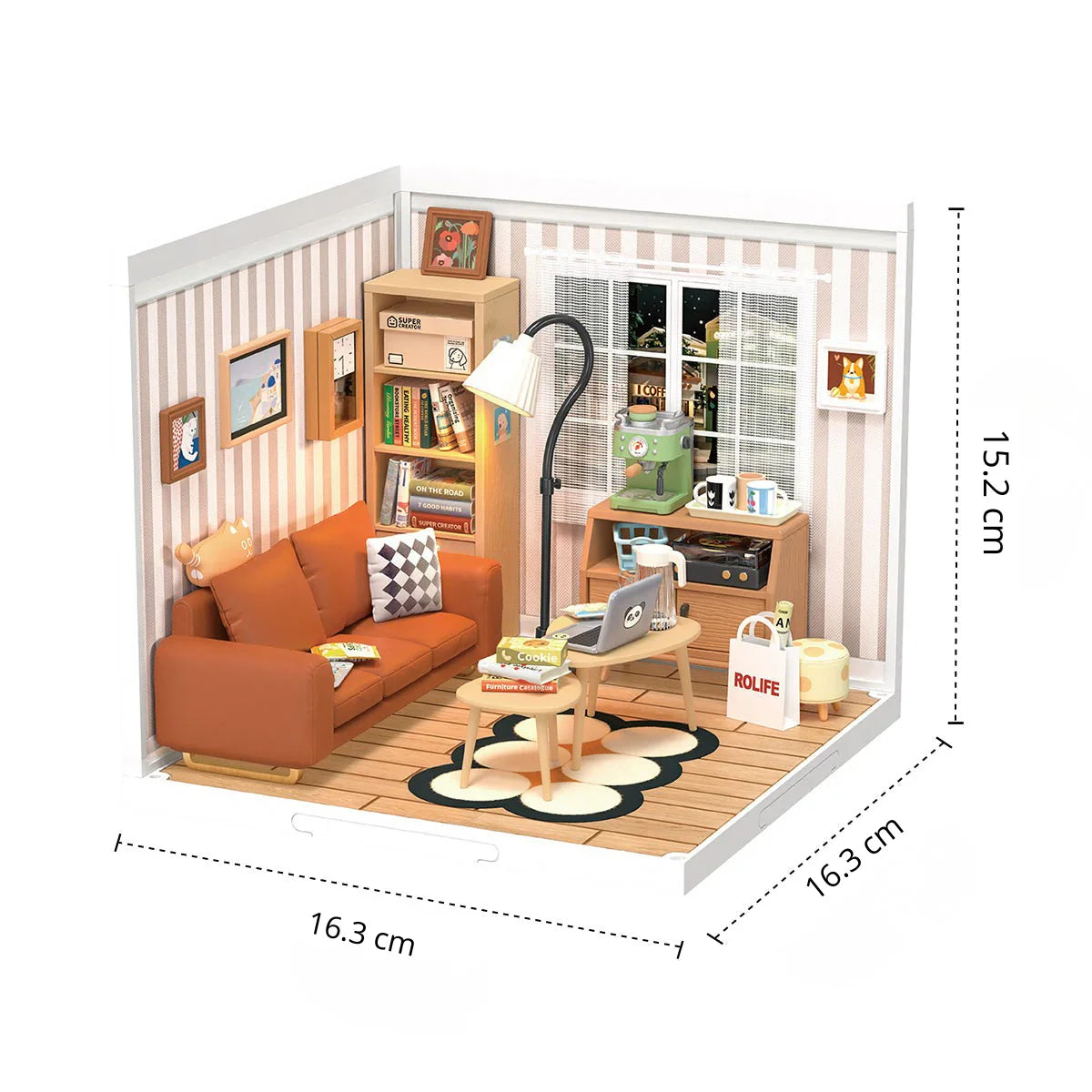 Sala de Estar Aconchegante Casa Miniatura DIY