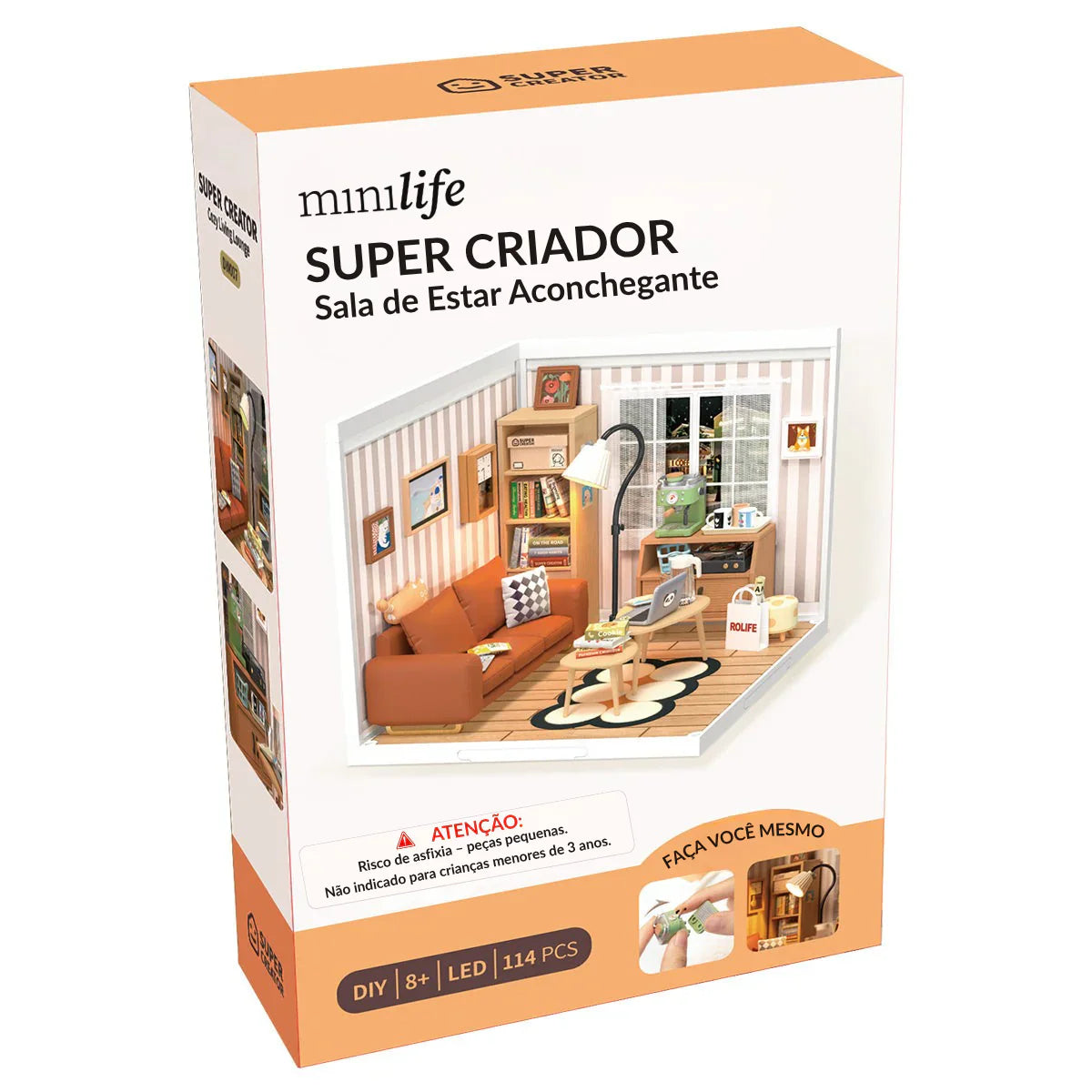Sala de Estar Aconchegante Casa Miniatura DIY