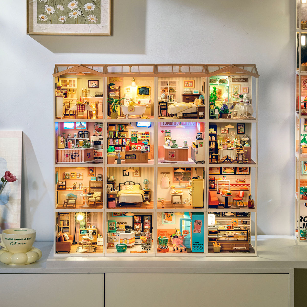 Sala de Jantar Aconchegante Casa Miniatura DIY